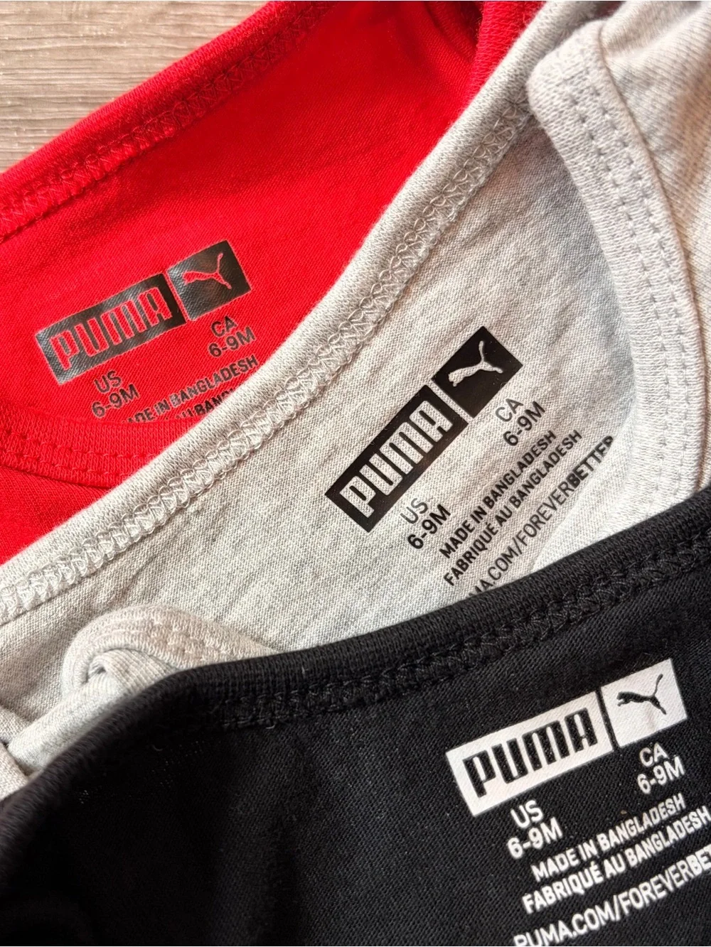 Puma baby boys bodysuits